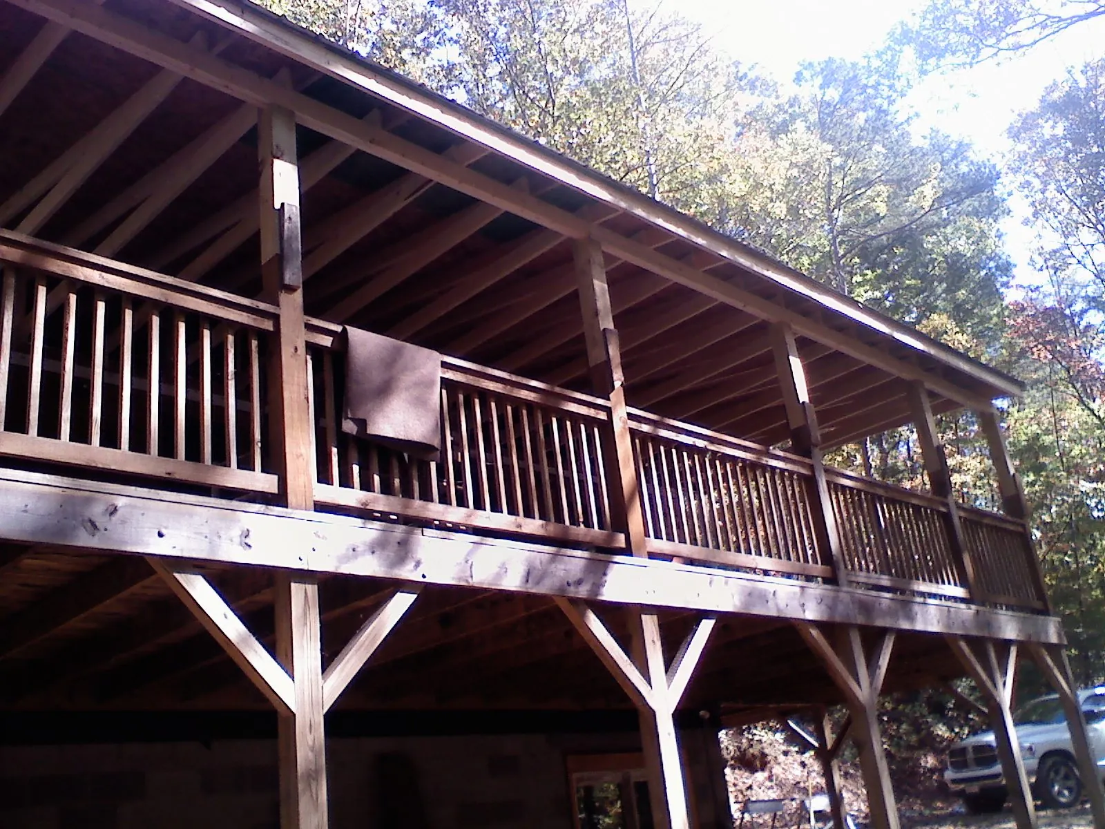 Timber framing under a new elevated porch and deck — Roof Leak Repair in Altavista by Roofing Brothers
